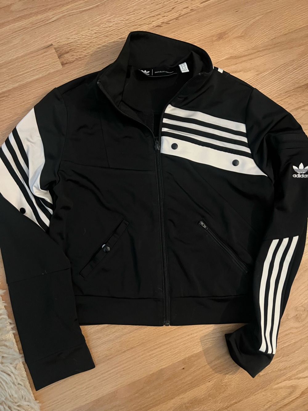 adidas Black Trefoil Jacket with Danielle Cathari Label - Picture 4 of 8